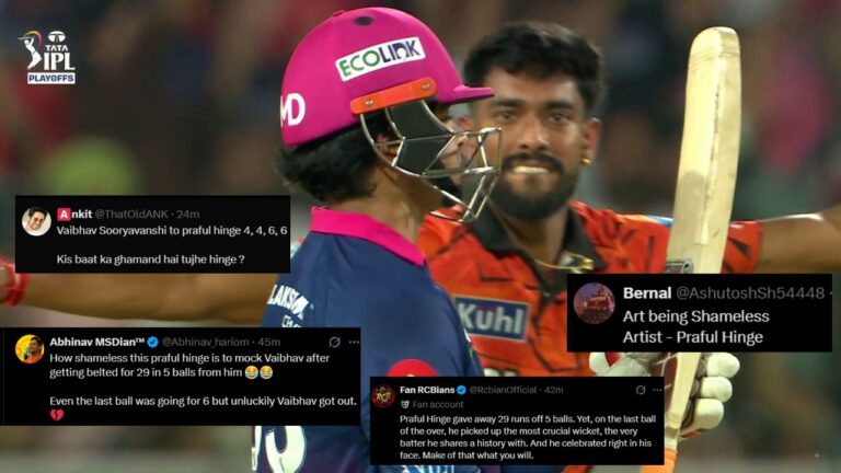 “How Shameless…” Praful Hinge’s Celebration On Vaibhav Sooryavanshi’s Wicket S – IPL 2026: Praful Hinge ki Vaibhav Sooryavanshi par mutanasib jashn par fans ka ghussa