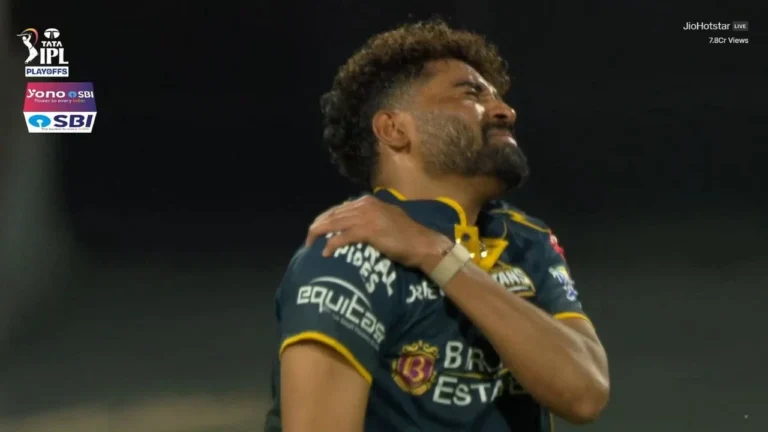 Mohammed Siraj RULED OUT? GT pacer suffers nasty shoulder injury during Qualifie – محمد سراج انجری اپ ڈیٹ: گجرات ٹائٹنز کے فاسٹ باؤلر کو کوالیفائر 2 میں کندھے کی تکلیف